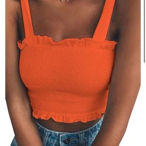 Orange Summer Crop Tank Top
